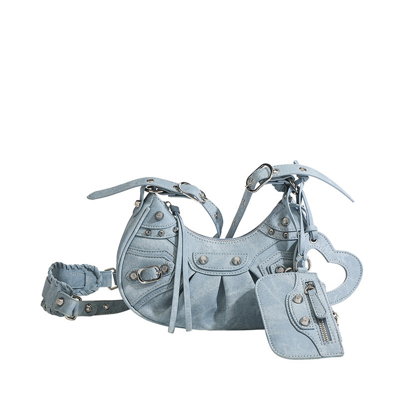 Freya Crocodile Hobo Half-Moon Bag