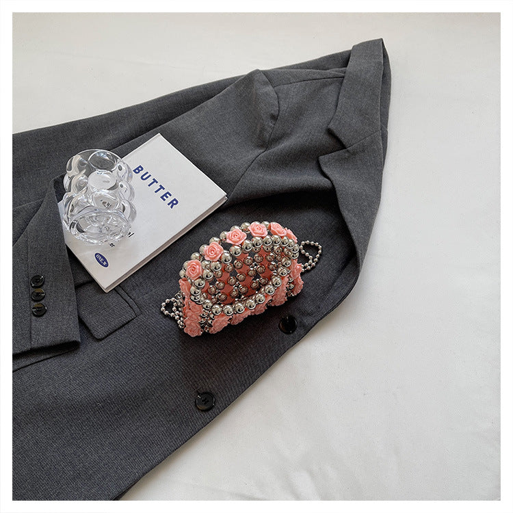 Evelyn Acryl-Handtasche mit Rosenperlen