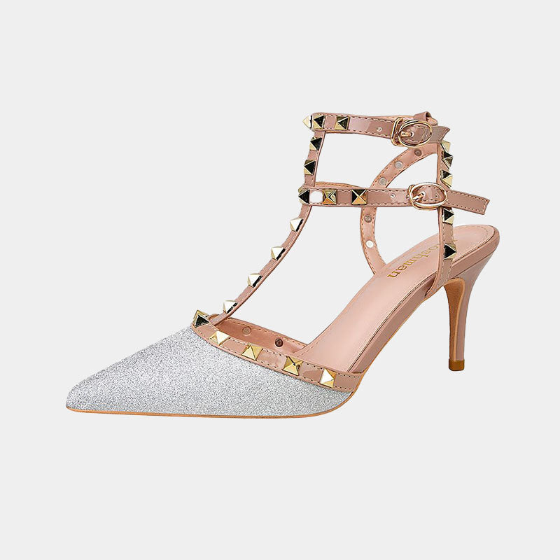 Jasmine Gliter Rivets Pumps