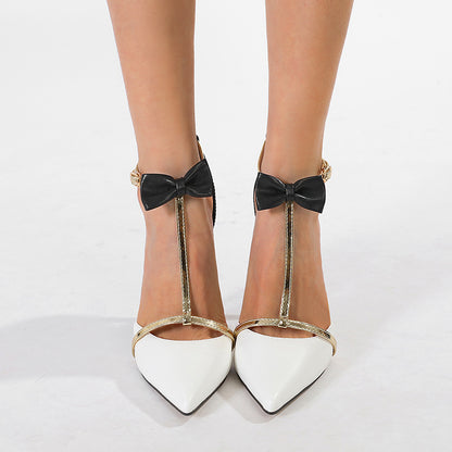 Stiletto-Pumps mit Pansy-Schleife