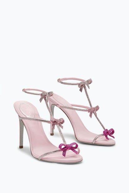 Camellia Rhinestone Bow Sandals