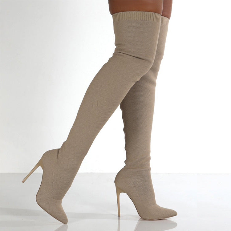 Bottes au-dessus du genou en tricot Eustoma