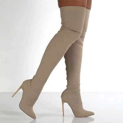 Bottes au-dessus du genou en tricot Eustoma