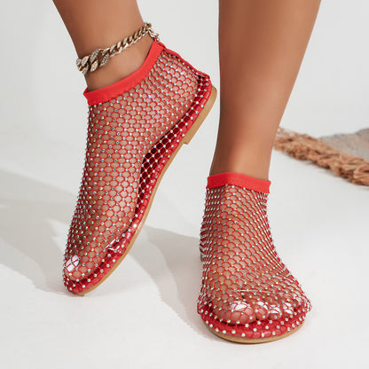 Azalea Fishnet Mesh Shiny Flats