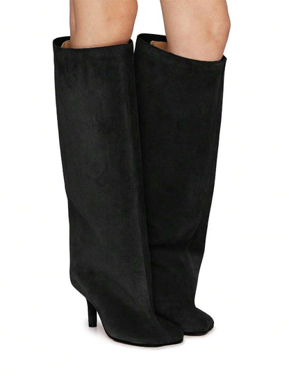 Dahlia Suede Kitten Heel Knee High Boots