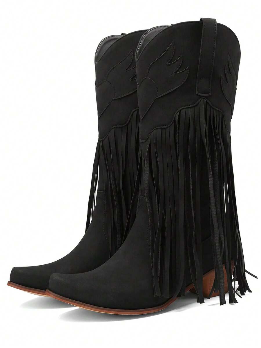 Scilla Stiefel mit glänzenden Quasten