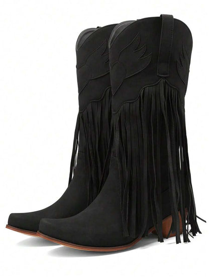 Scilla Stiefel mit glänzenden Quasten