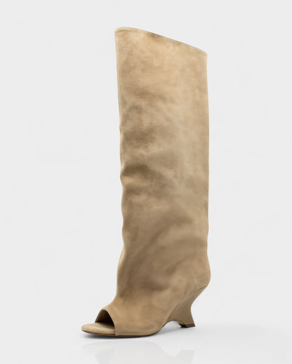 Wisteria Peep Toe Stylish Wedge Boots