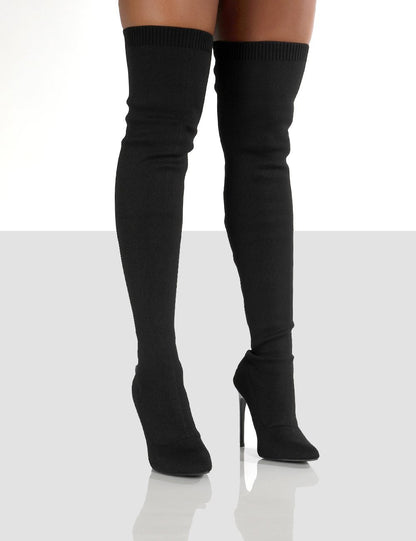 Bottes au-dessus du genou en tricot Eustoma