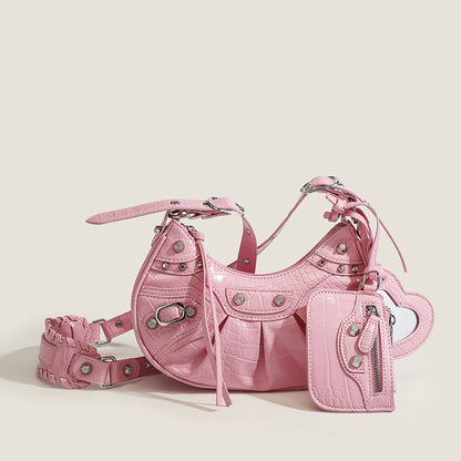 Freya Crocodile Hobo Half-Moon Bag