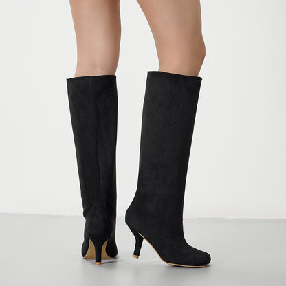 Dahlia Suede Kitten Heel Knee High Boots