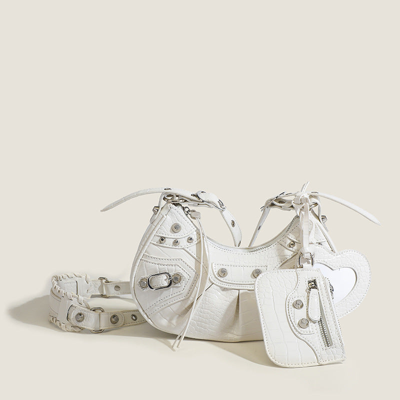 Freya Crocodile Hobo Half-Moon Bag