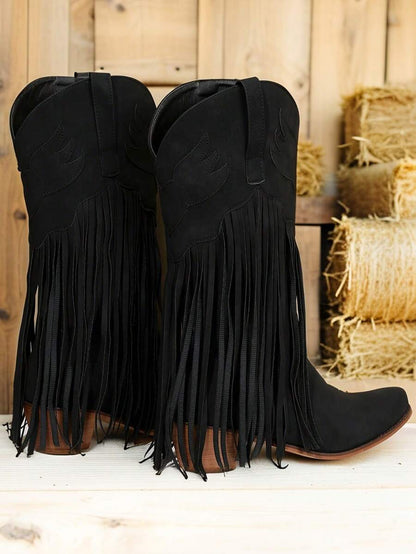 Scilla Stiefel mit glänzenden Quasten