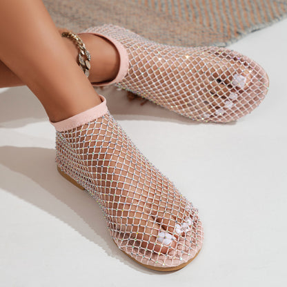 Azalea Fishnet Mesh Shiny Flats