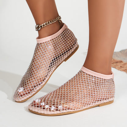 Azalea Fishnet Mesh Shiny Flats