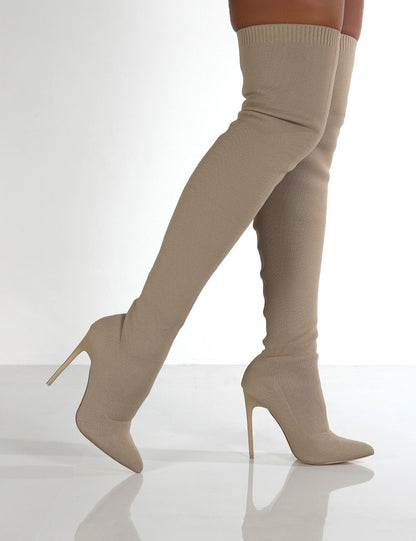 Bottes au-dessus du genou en tricot Eustoma