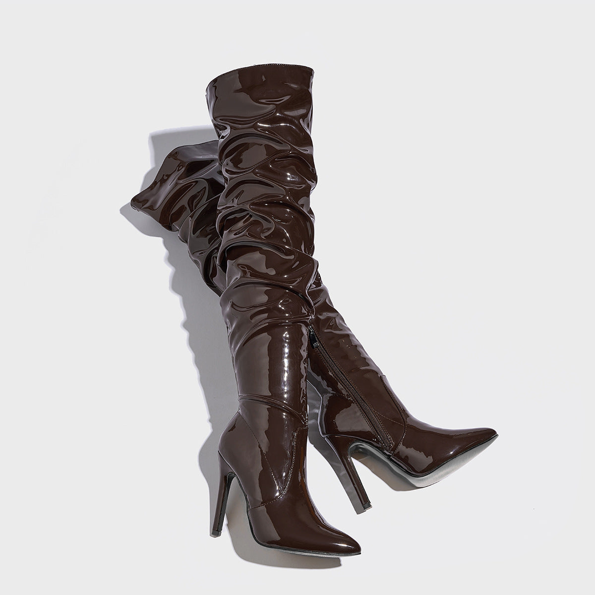 Orchid Patent Leather Overknee Boots