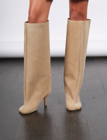 Dahlia Suede Kitten Heel Knee High Boots