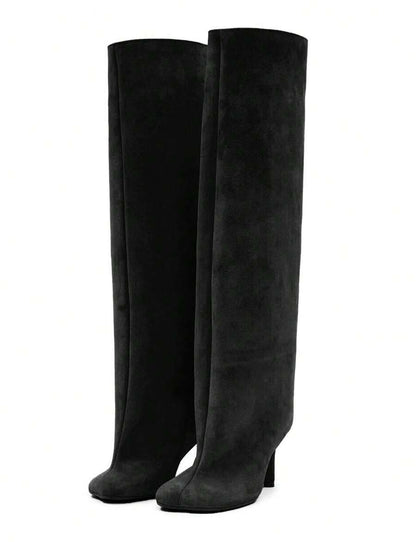 Dahlia Suede Kitten Heel Knee High Boots