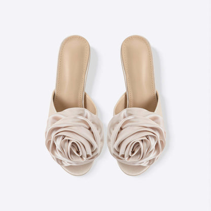 Rose Silk Flower Sandals