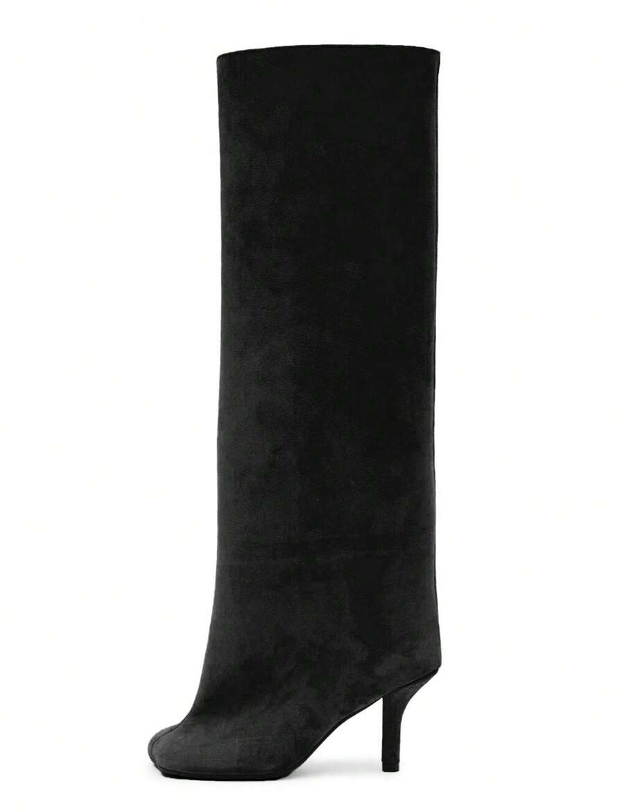 Dahlia Suede Kitten Heel Knee High Boots