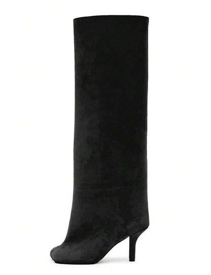 Dahlia Suede Kitten Heel Knee High Boots