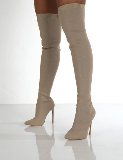 Bottes au-dessus du genou en tricot Eustoma