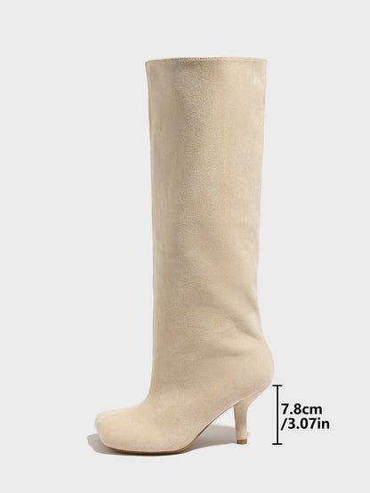 Dahlia Suede Kitten Heel Knee High Boots