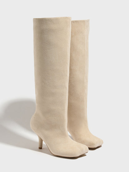 Dahlia Suede Kitten Heel Knee High Boots