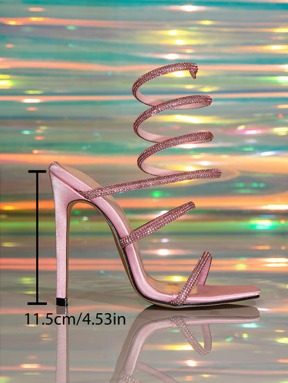 Peony Rhinestone Wrap Stiletto Heels