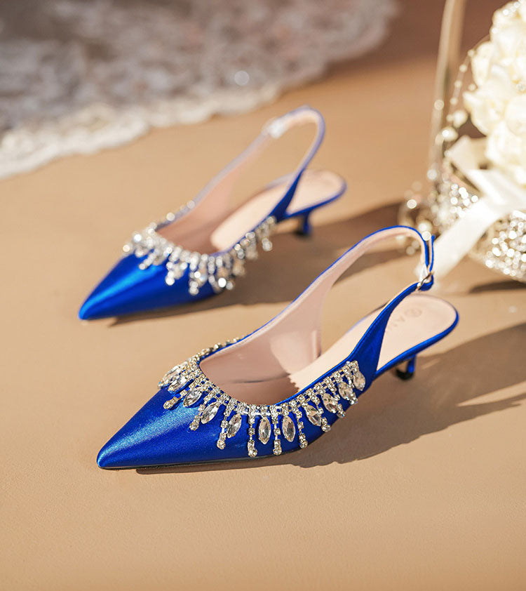Clematis Elegant Rhinestone Satin Pumps
