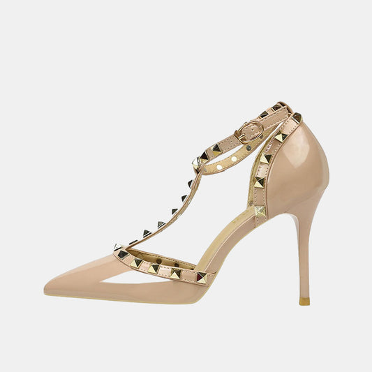 Jasmine Ankle Strap Rivet Pumps