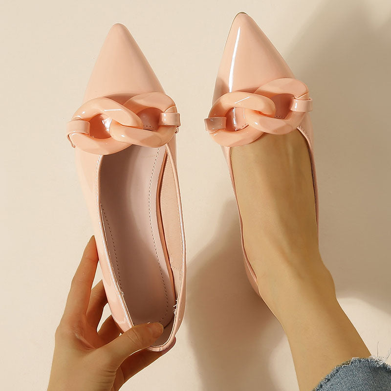 Jaborosa Pointed Toe Flat Pumps