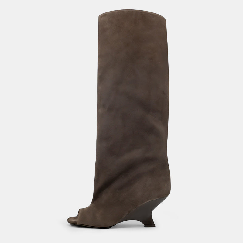 Wisteria Peep Toe Stylish Wedge Boots