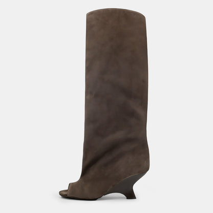 Wisteria Peep Toe Stylish Wedge Boots