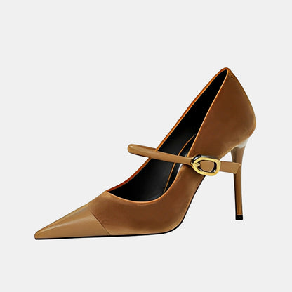 Azalea Velvet Buckle Pumps