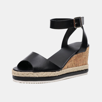 Erica Ankle Buckle Wedge Sandals