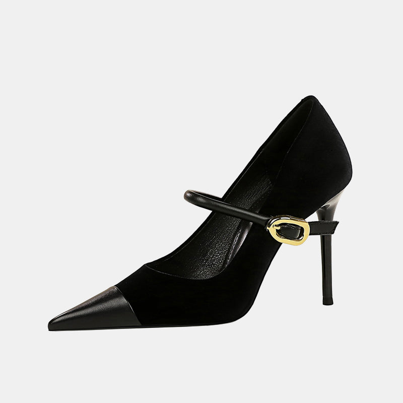Azalea Velvet Buckle Pumps
