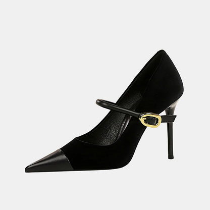 Azalea Velvet Buckle Pumps