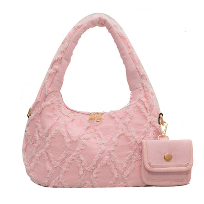 Ruby – Gesteppte Denim-Handtasche