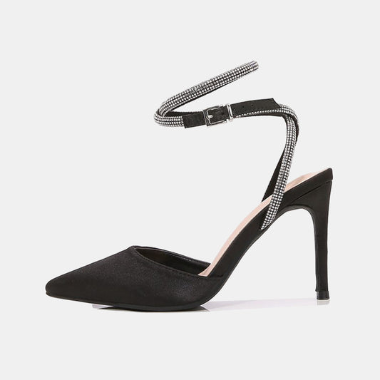 Erica Diamond Strappy Satin Pumps