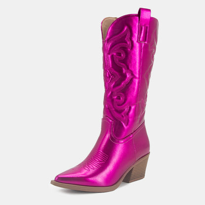 Gardenia Shiny Metallic  Embroidery Boots