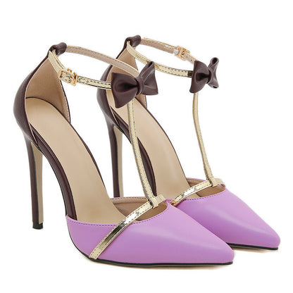 Stiletto-Pumps mit Pansy-Schleife