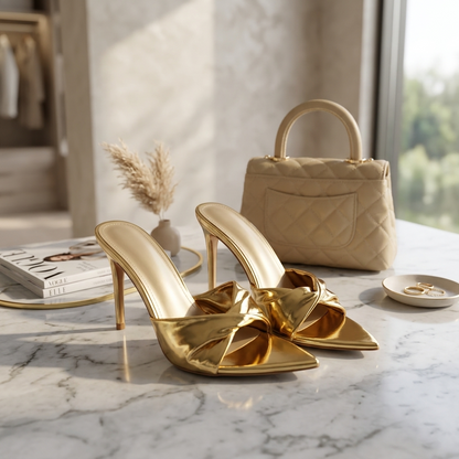 Salvia Sexy Twist Strap Stiletto Heels
