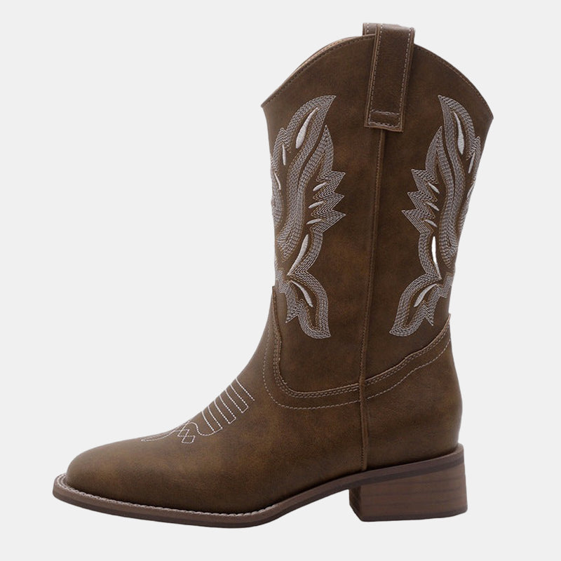Cowboystiefel mit Gardenia-Stickerei