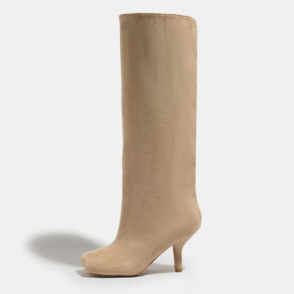 Dahlia Suede Kitten Heel Knee High Boots