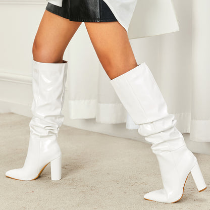 Bottes hautes en cuir verni Marigold