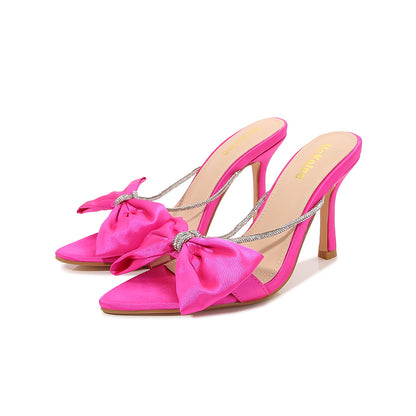 Primula Bow Satin Stiletto Sandals