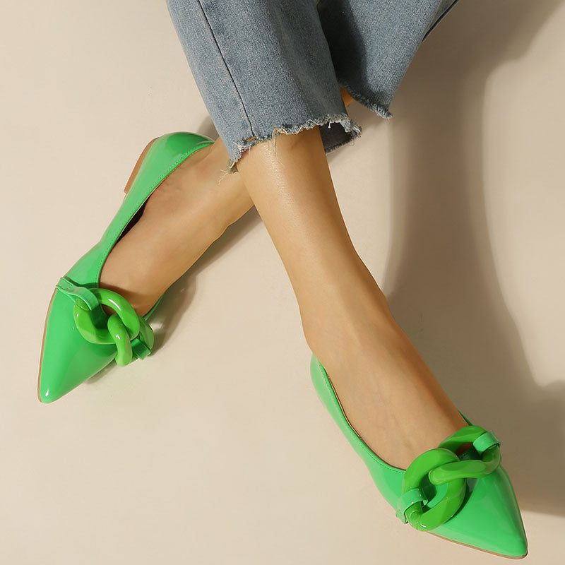 Jaborosa Pointed Toe Flat Pumps