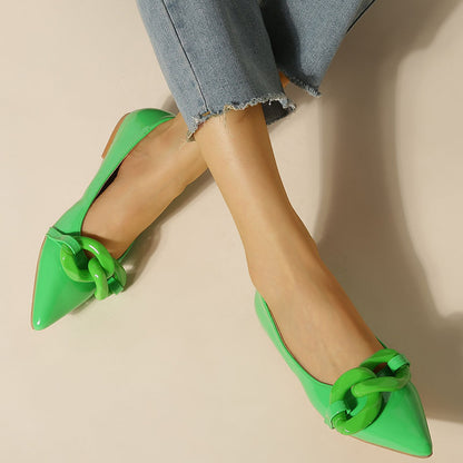 Jaborosa Pointed Toe Flat Pumps